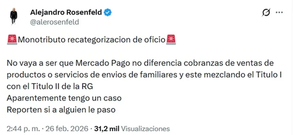 ¿Un error de Mercado Pago? qué fue lo que disparó las recategorizaciones de oficio de ARCA