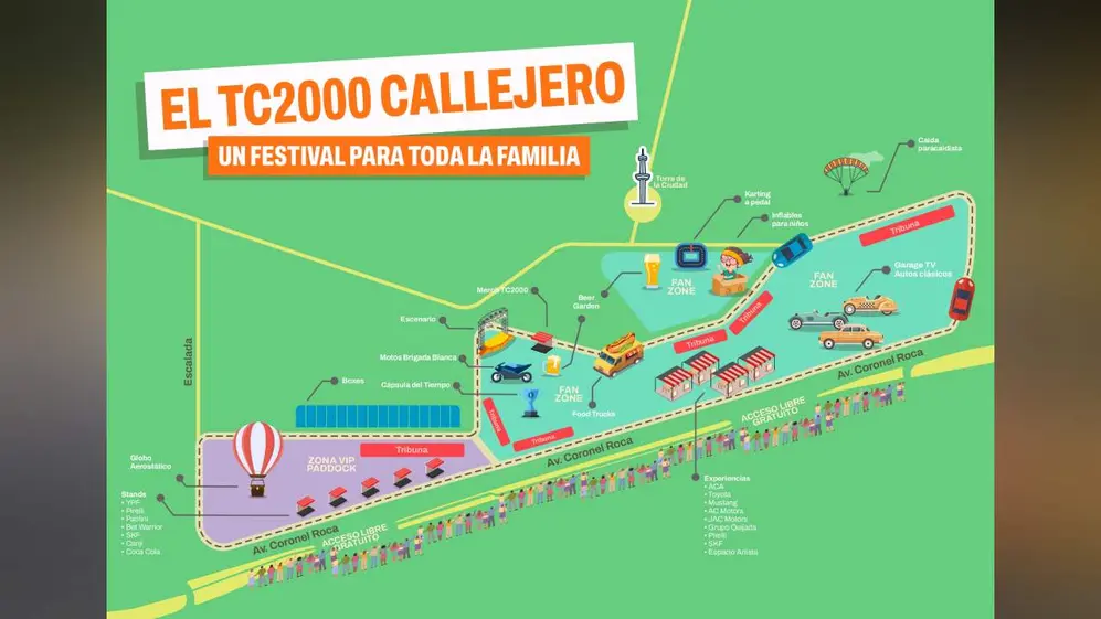 El plano del circuito callejero de Buenos Aires para el arranque del TC2000
