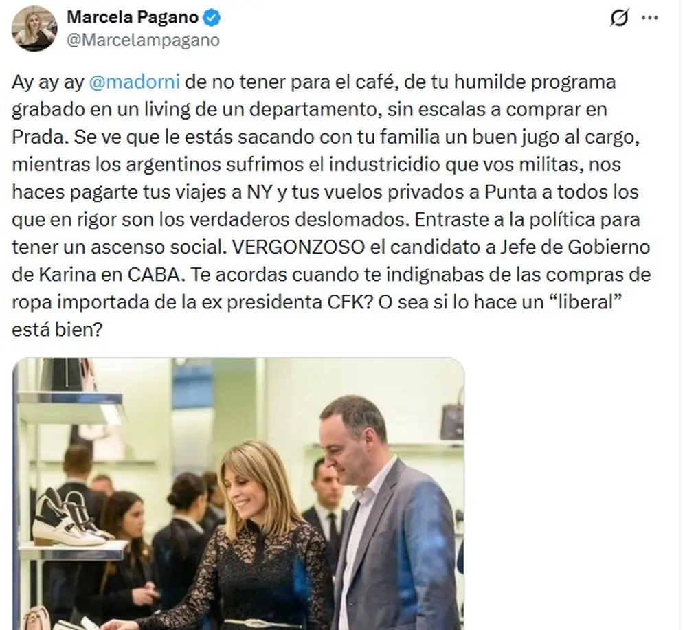 Marcela Pagano cargó contra Manuel Adorni