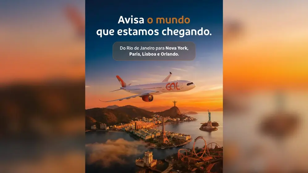 La imagen con la que GOL anunció sus nuevas rutas internacionales: EEUU, Lisboa y París