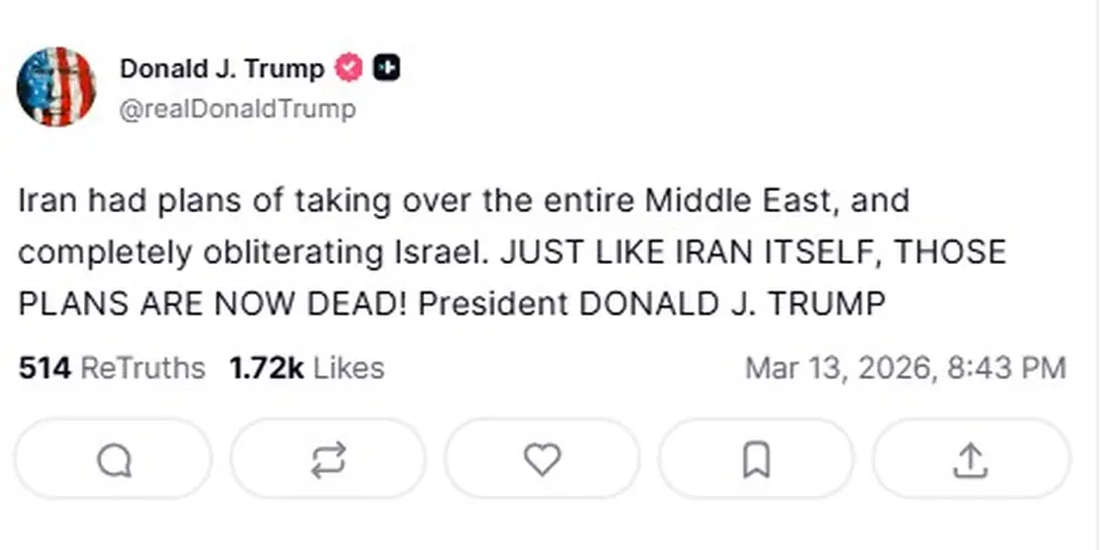 El segundo mensaje que publicó Trump sobre Irán