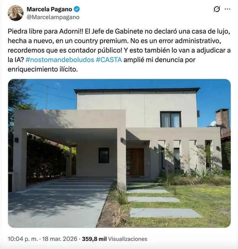 Posteo Marcela Pagano en X