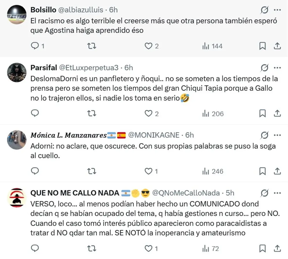 Incluso en publicaciones de medios alineados con el Gobierno se vieron reacciones negativas.
