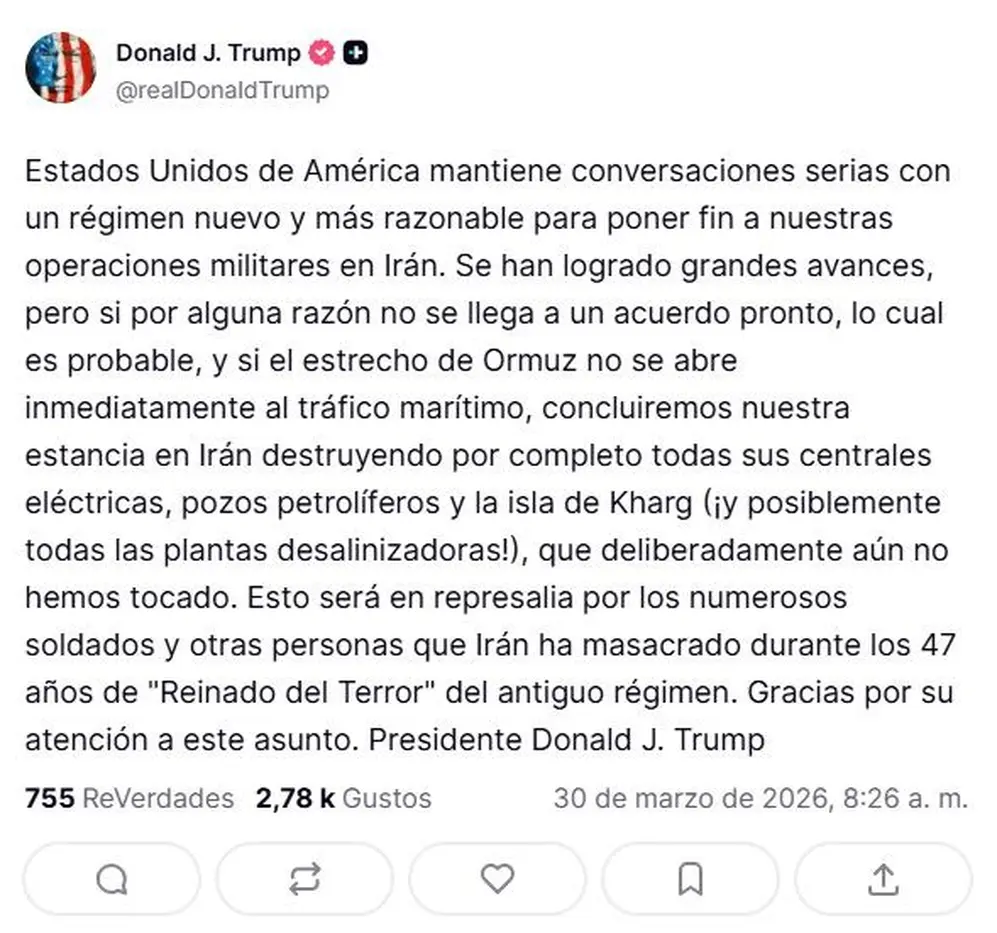 El mensaje de Donald Trump contra Irán