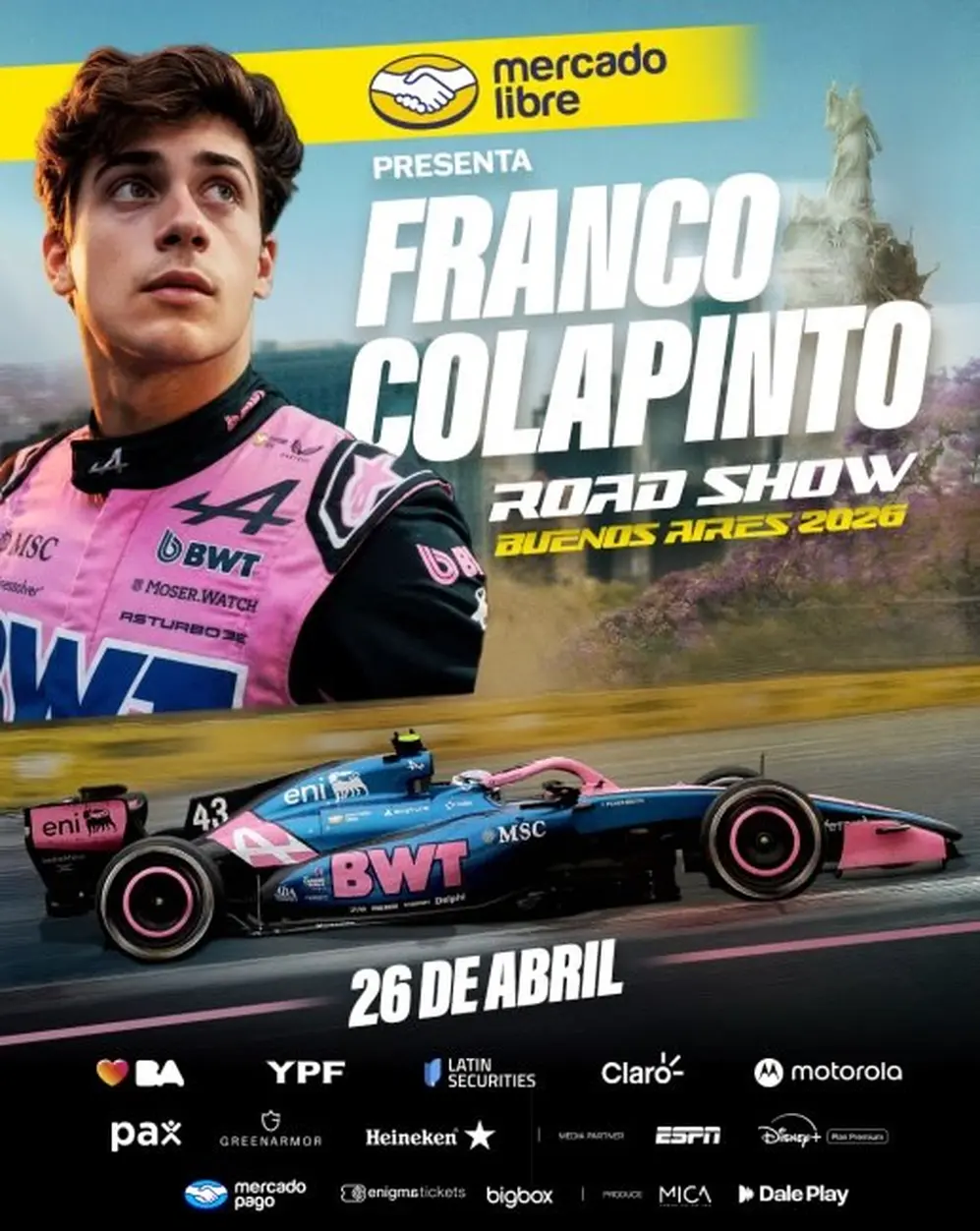 Franco Colapinto correrá en Buenos Aires