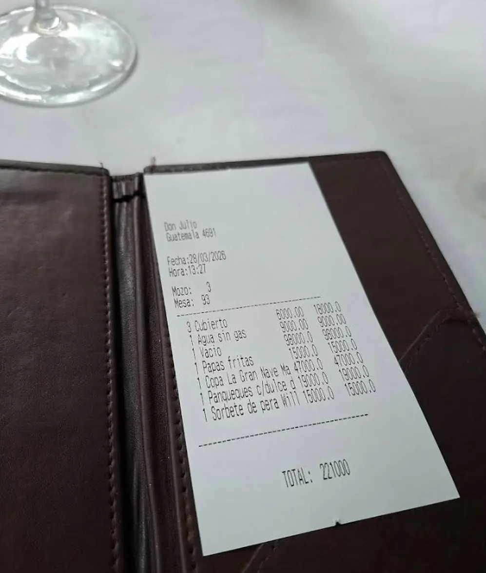 El ticket en Don Julio que se viralizó en los últimos días
