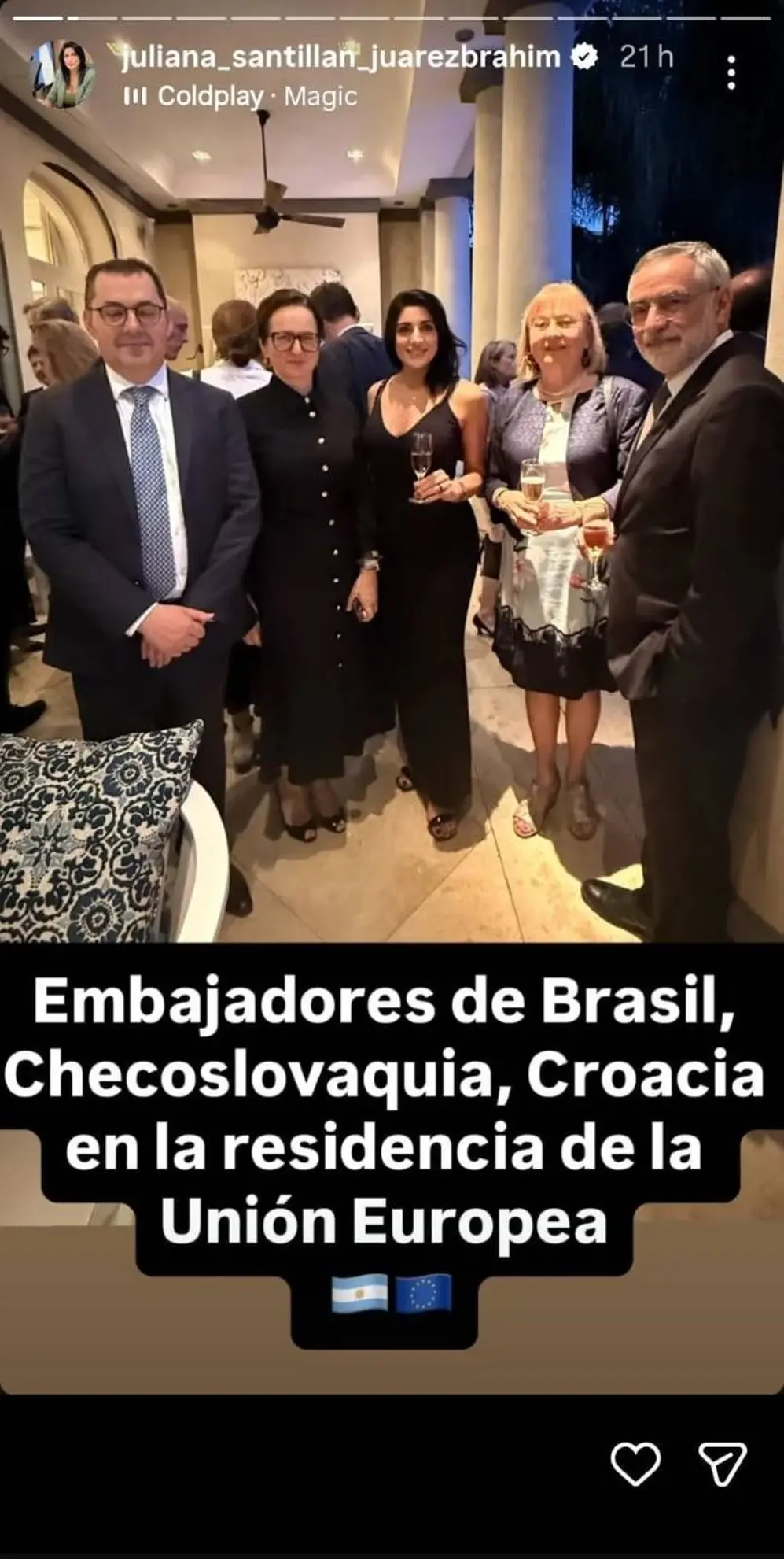 Juliana Santillán dijo que se reunió con el embajador de Checoslovaquia
