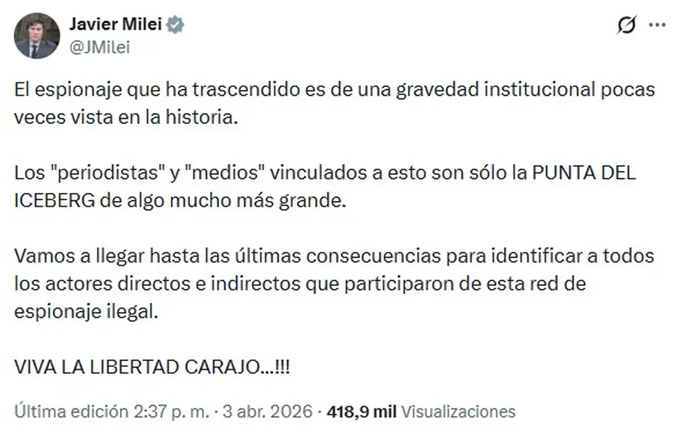 Milei se refirió a la 