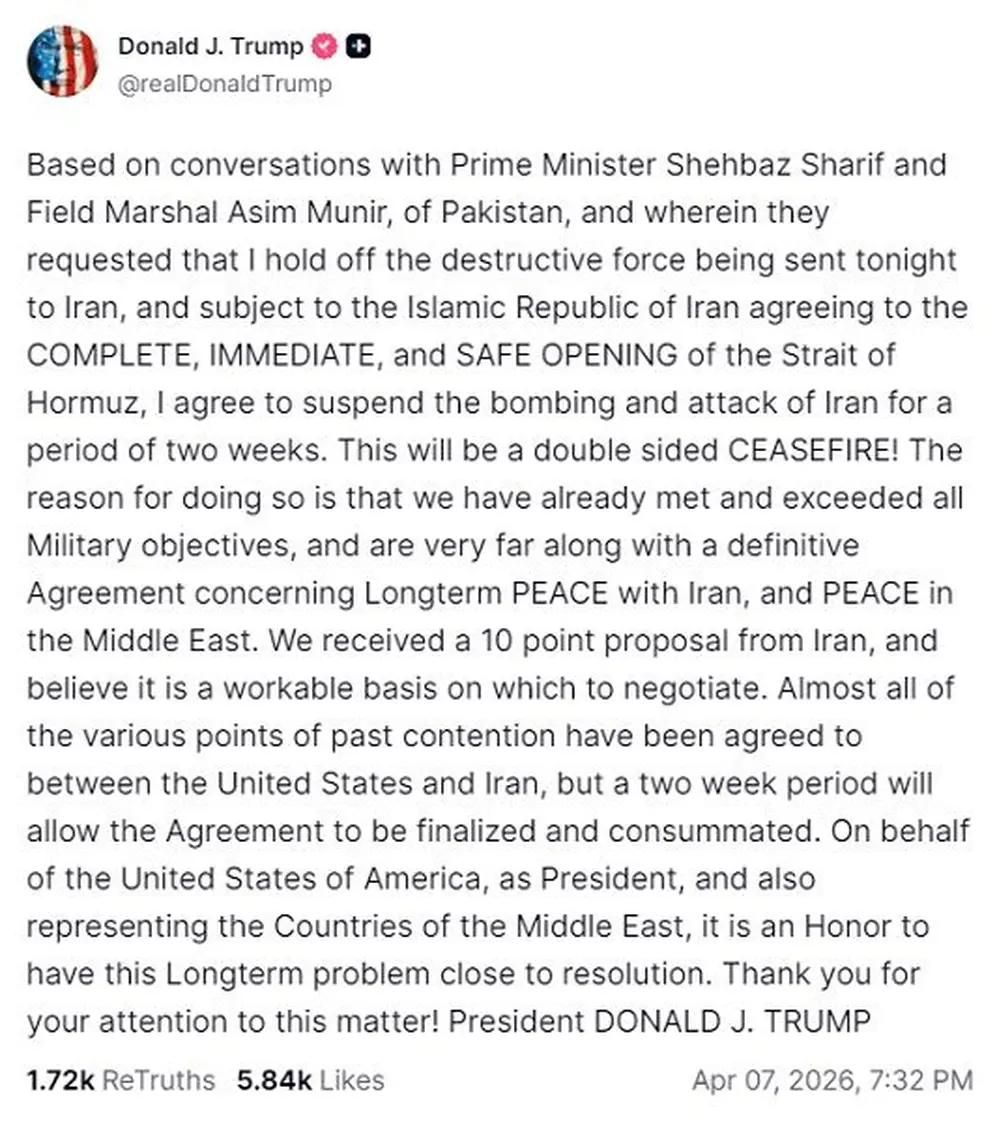 El mensaje de Donald Trump, que confirmó que frenará el bombardeo