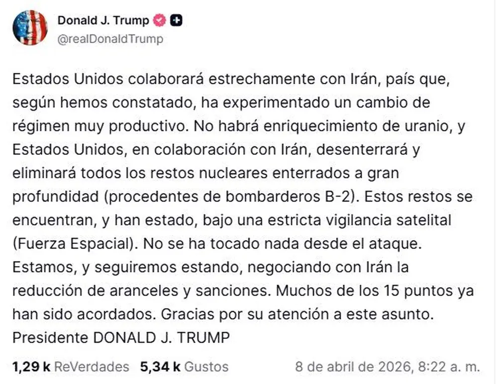 El mensaje de Donald Trump