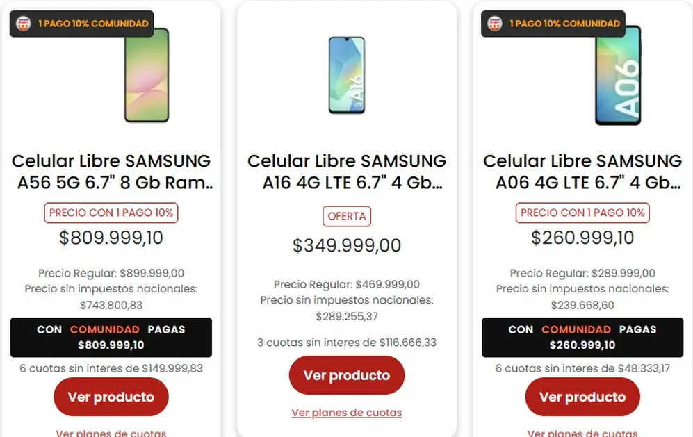 Coto vende celulares con descuentos en un pago