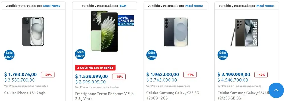 La página de Carrefour permite comprar un iPhone, pero bajo la modalidad 