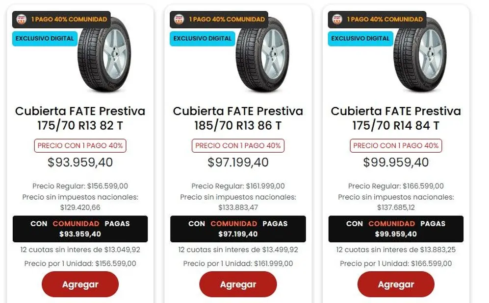 Supermercado Coto también tiene promociones para comprar neumáticos
