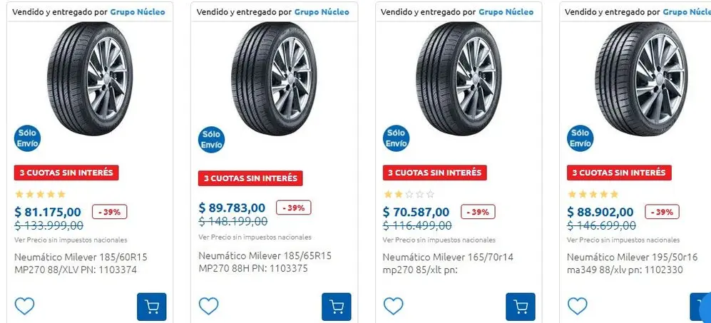 Los neumáticos en oferta en Carrefour: hasta 40% de descuento