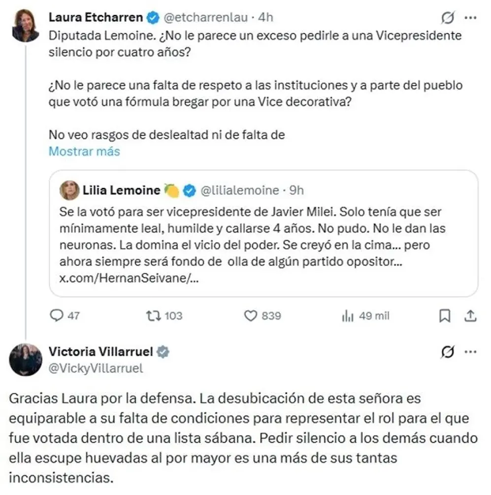 El cruce de Lemoine y Villarruel en la red X