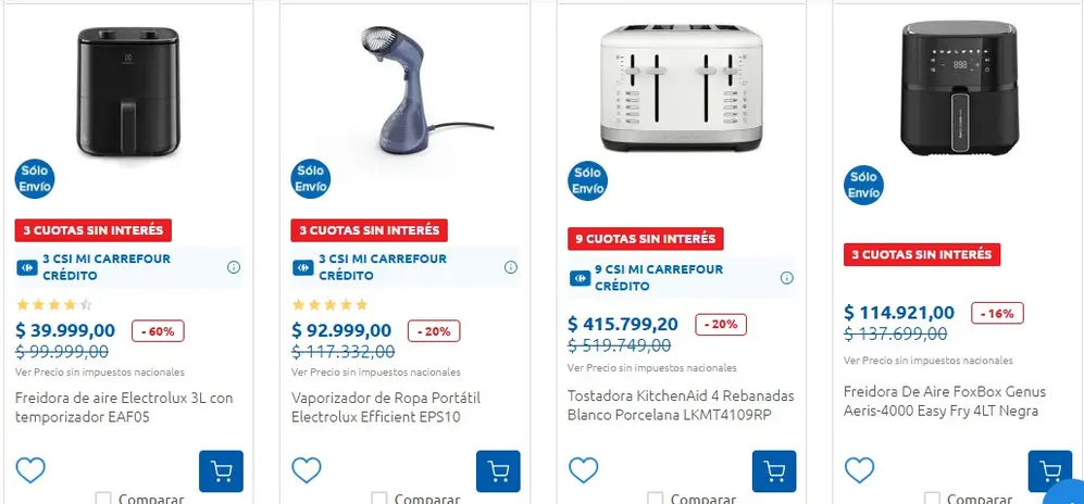 Algunos de los pequeños electrodomésticos con rebajas de hasta el 60% en Carrefour