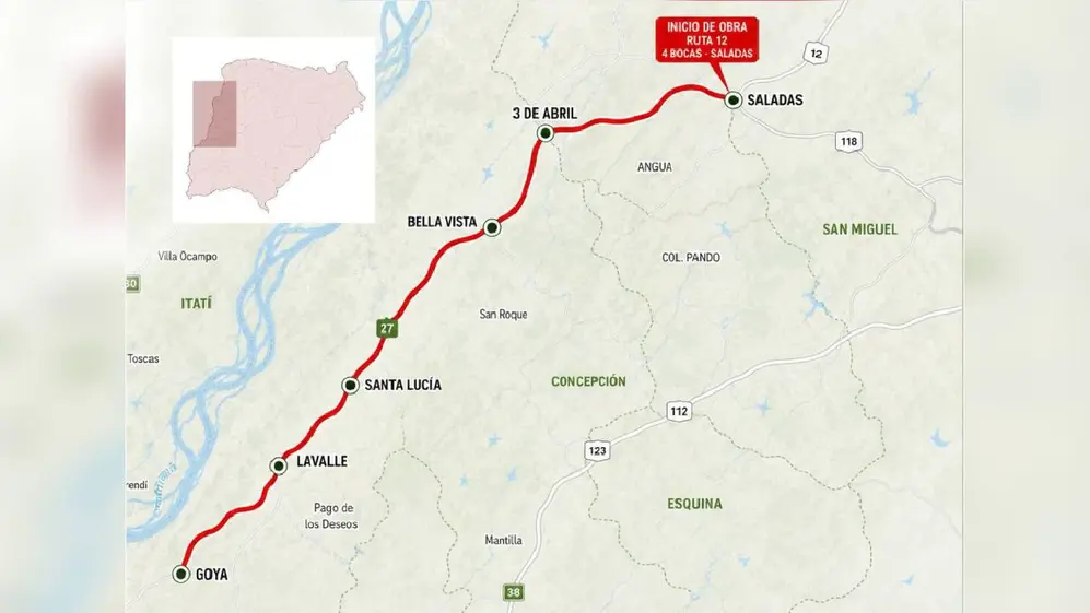 La Provincia de Corrientes invertirá 70 millones de dólares en mejorar la RP 27