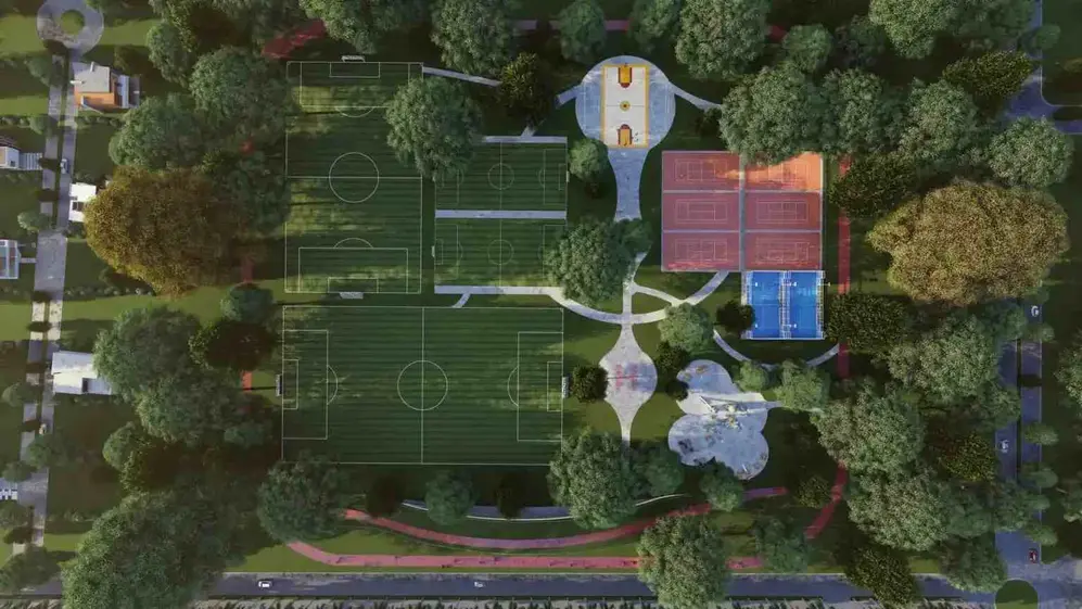 Tendrá canchas de fútbol, tenis, pádel, básquet y pista de atletismo