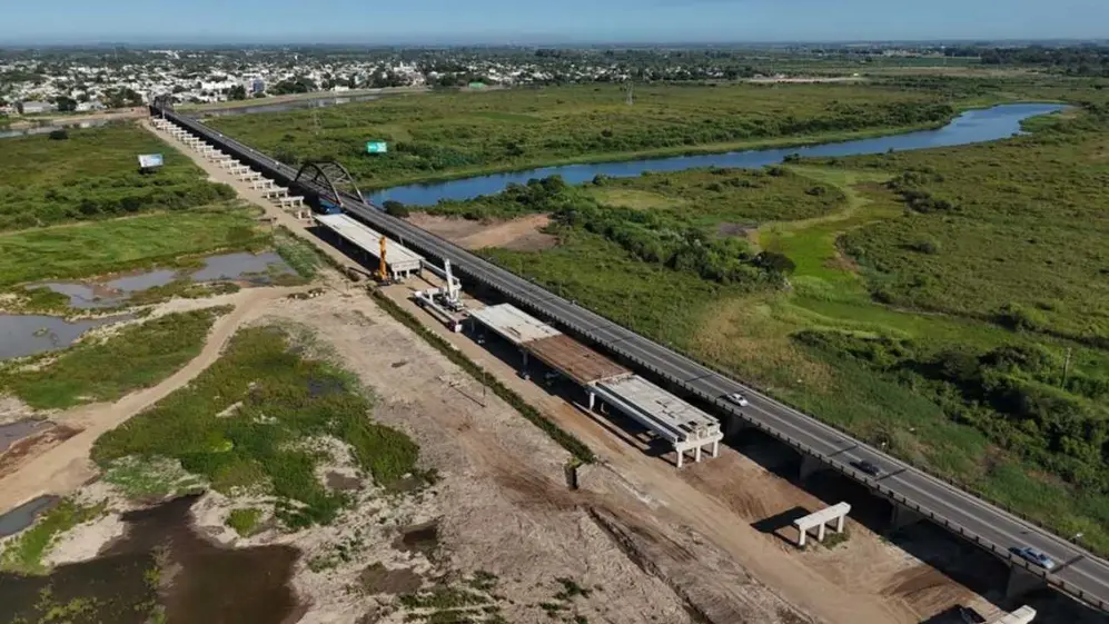 La obra del nuevo puente entre Santa Fe y Santo Tomé superó el 40% de los trabajos planificados