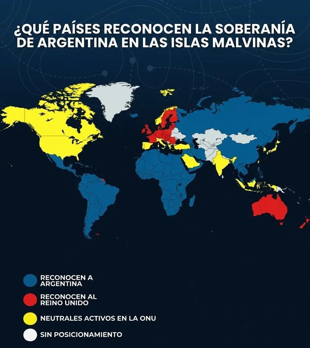 Mapa apoyo Argentina por Malvinas