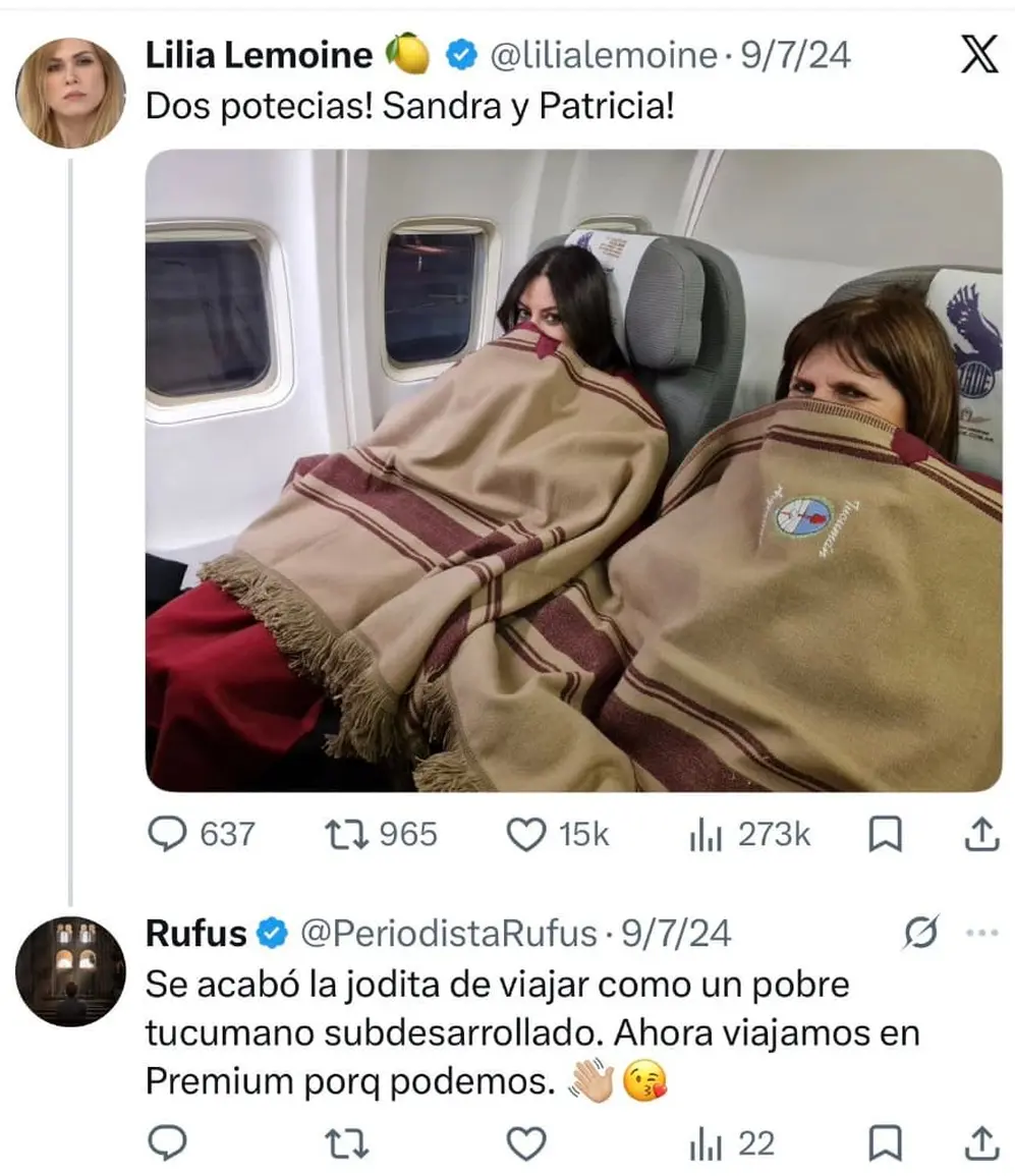 Uno de los tuits de la cuenta de X que se le atribuye a Martín Menem.