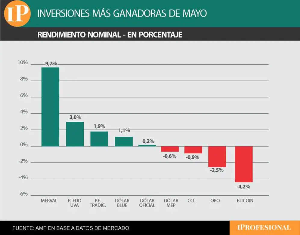 Las acciones de empresas líderes fueron las inversiones ganadoras de mayo.