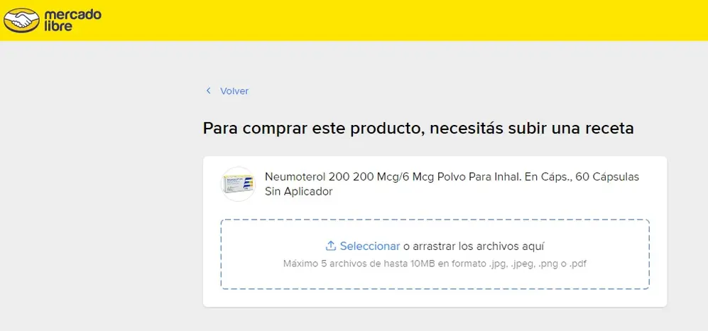 Para comprar medicamentos en Mercado Libre, hay que subir la receta