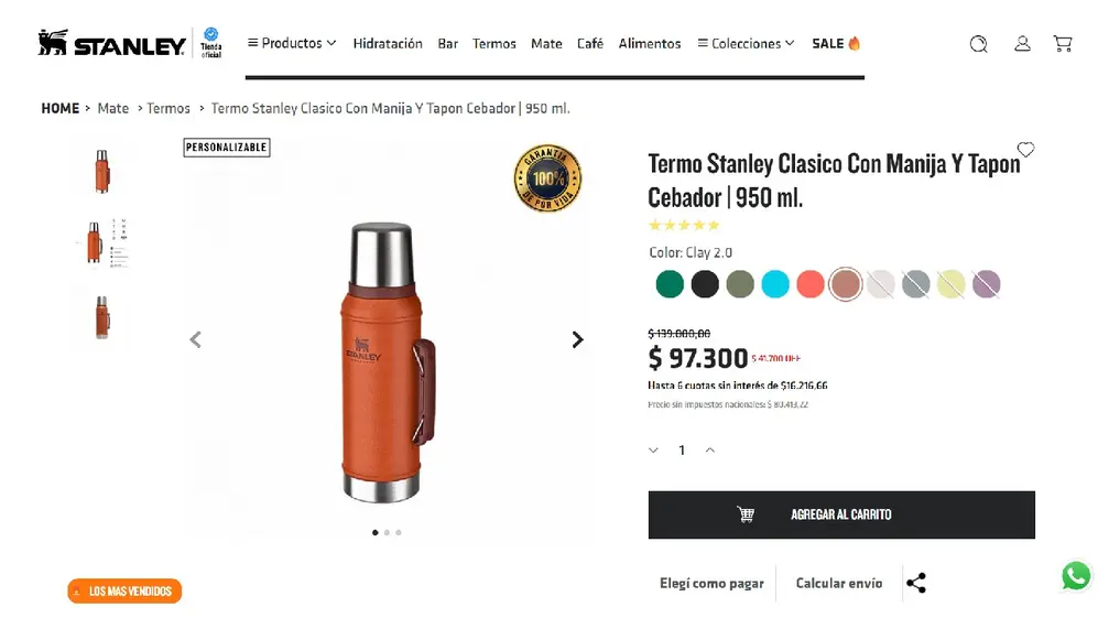 Uno de los termos que Stanley Argentina tiene con