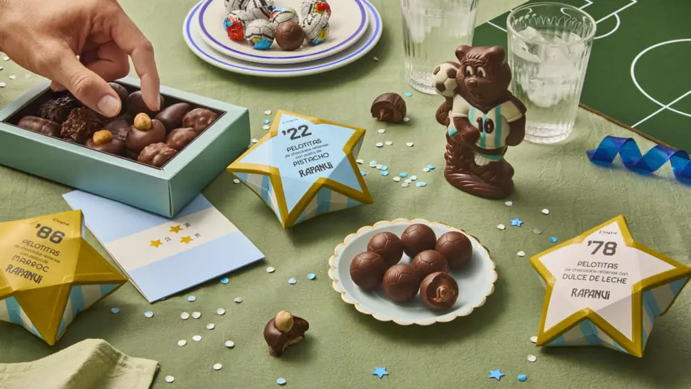 Rapanui propone una colección de chocolates mundialistas para regalar y compartir en familia