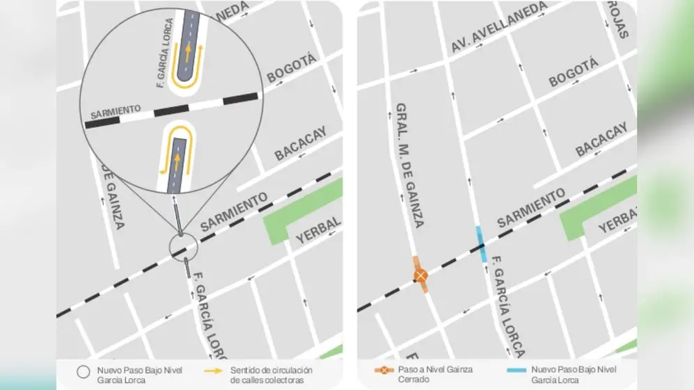 Quedó habilitado el nuevo paso bajo nivel de la calle García Lorca bajo las vías del Sarmiento