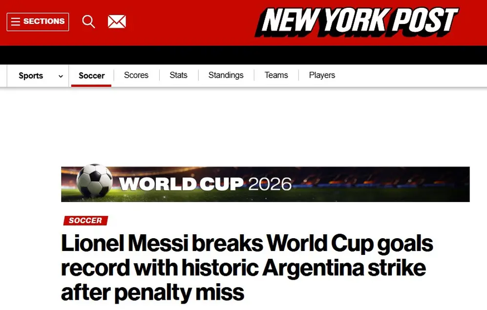 El New York Post le dedicó unas líneas al triunfo argentino