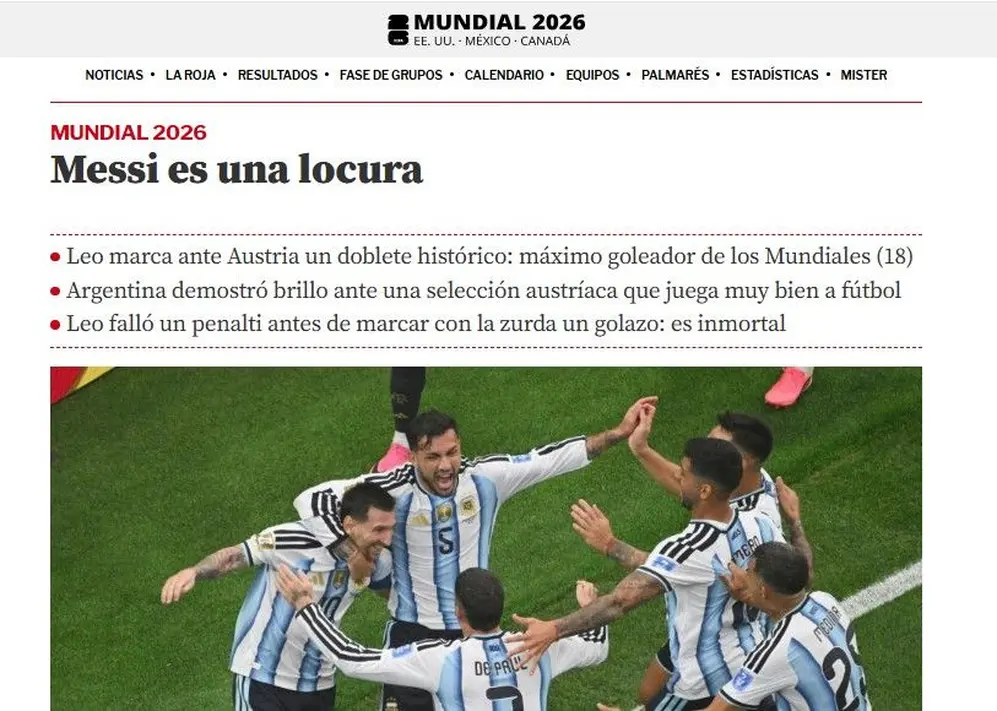 La nota de Mundo Deportivo, tras los goles de Messi