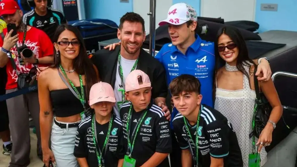Colapinto conoció a Messi en Miami, antes de un Gran Premio en esa ciudad