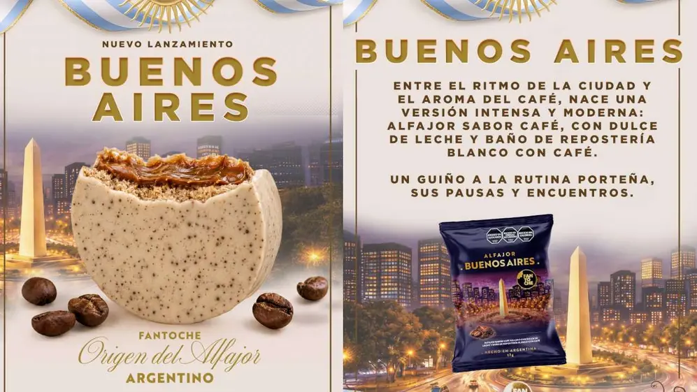 Así promocionó Fantoche su nuevo Alfajor Buenos Aires: con aroma a café y relleno de dulce de leche