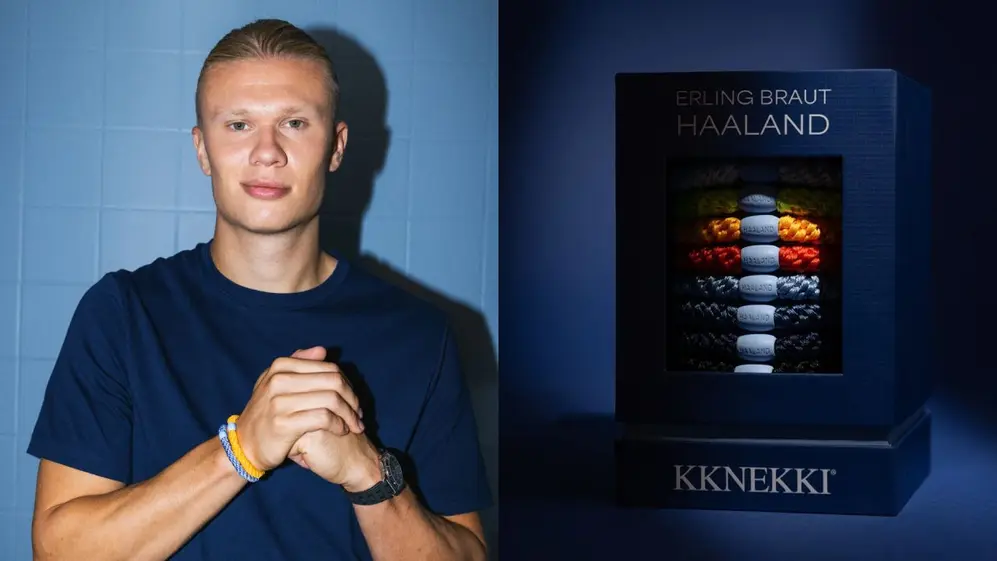 Haaland y su colección especial de colitas marca KKNEKKI, con la que se asoció