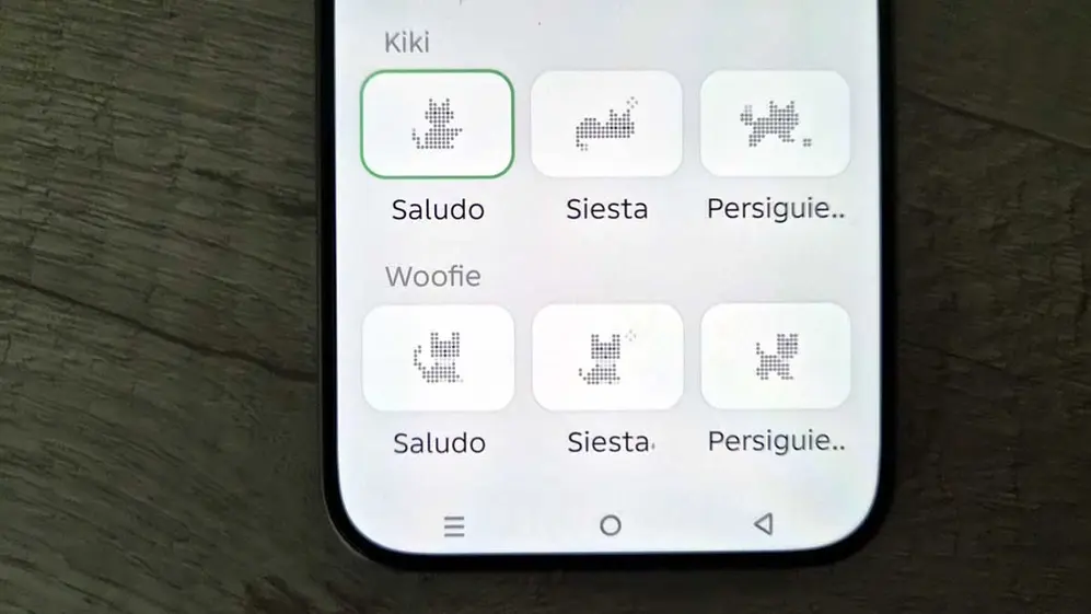 Se puede elegir entre diferentes animaciones para la parte trasera del celular.