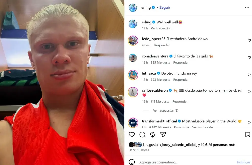 Haaland eliminó a Brasil y su festejo en Instagram desató la locura en Noruega