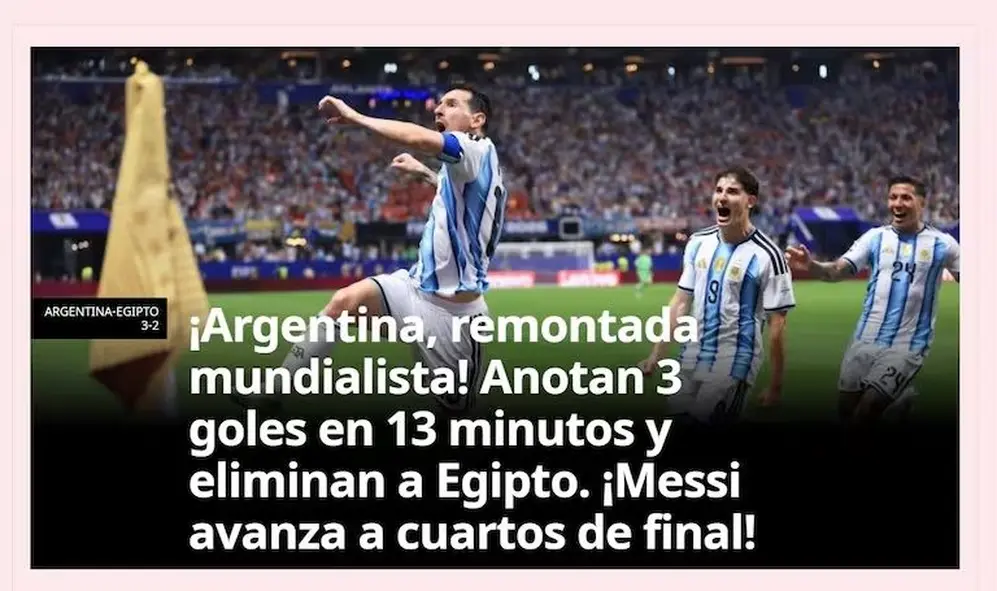 La Gazzetta dello Sport, de Italia,  también mostró el triunfo argentino