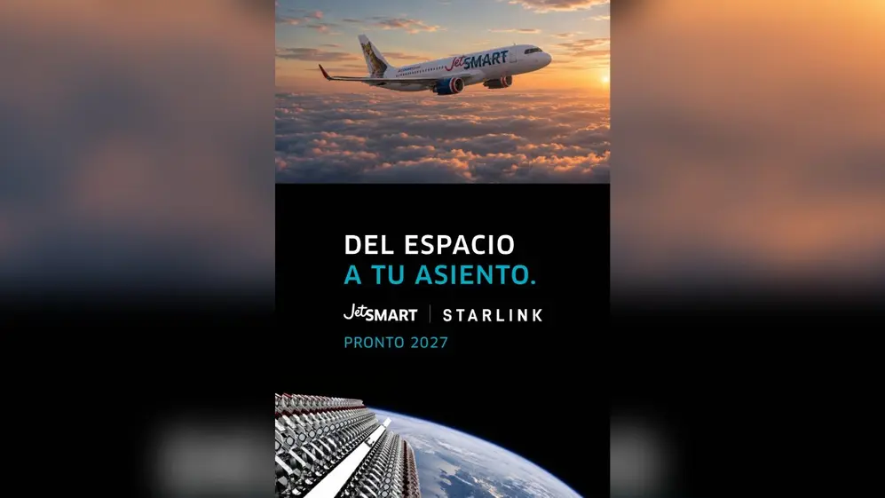 JetSMART tendrá Starlink con internet inalámbrico en sus aviones a partir del año que viene