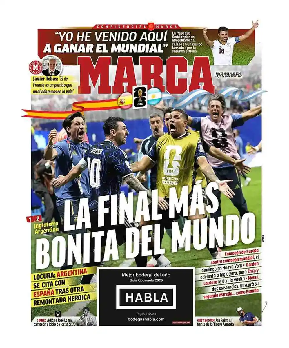 Repercusiones de Argentina-Inglaterra en los medios de todo el mundo