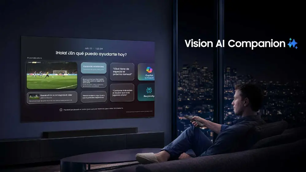 Aplicaciones de IA en Smart TV de Samsung con tecnología Micro RGB. Imagen suministrada por Samsung.