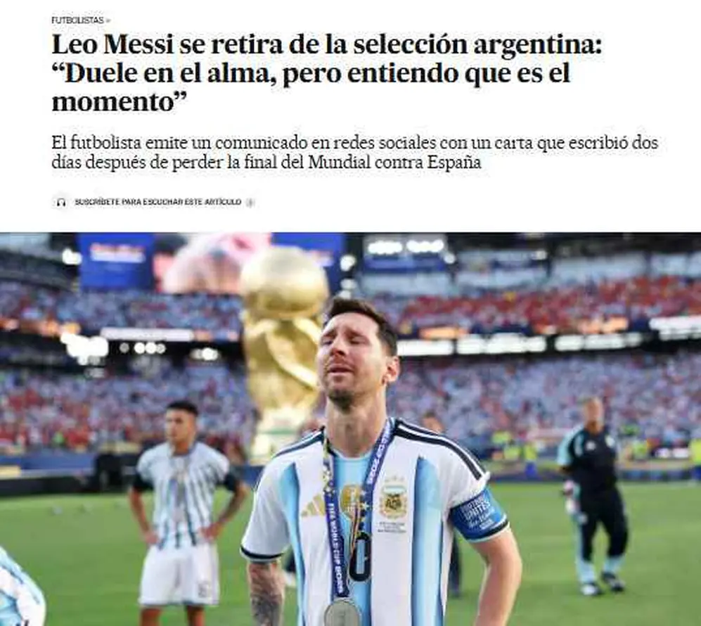 Los medios internacionales reflejaron el anuncio de Messi