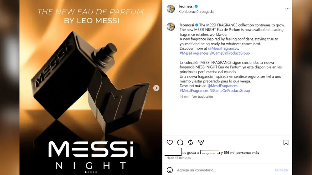 Messi lanzó un nuevo perfume en su marca Messi Fragances: ya está a la venta la colección Night