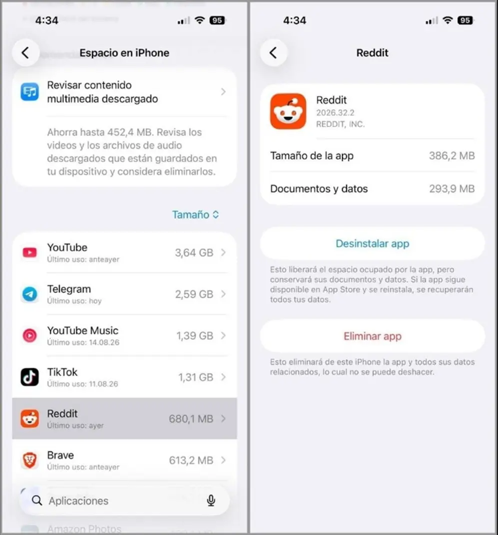 Borrar aplicaciones también permite ahorrar espacio de almacenamiento en cualquir iPhone.