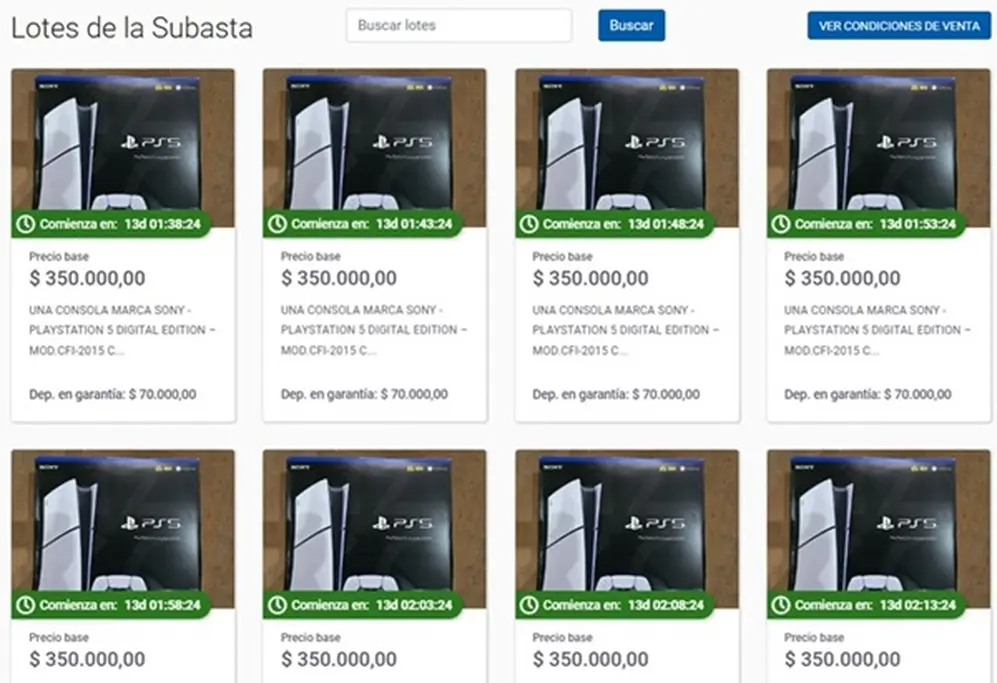ARCA realizará una subasta de 45 Consolas Playstation 5 el 24 de septiembre