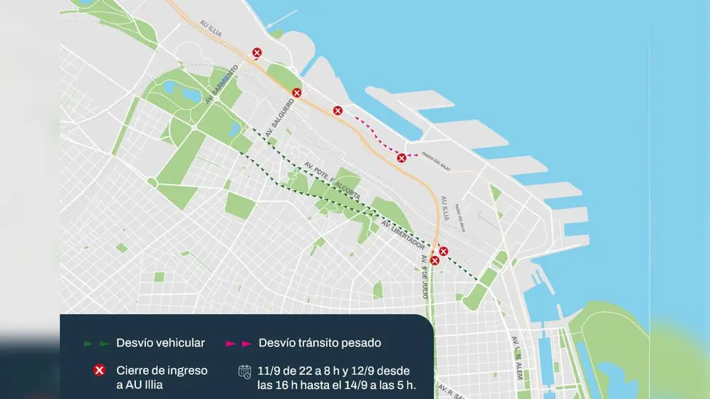 El mapa de cortes en el tránsito en la zona norte de Capital Federal para este fin de semana