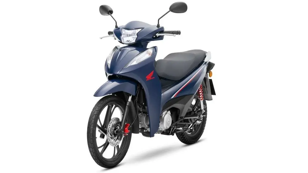Honda Biz de frente y perfil. foto oficial.