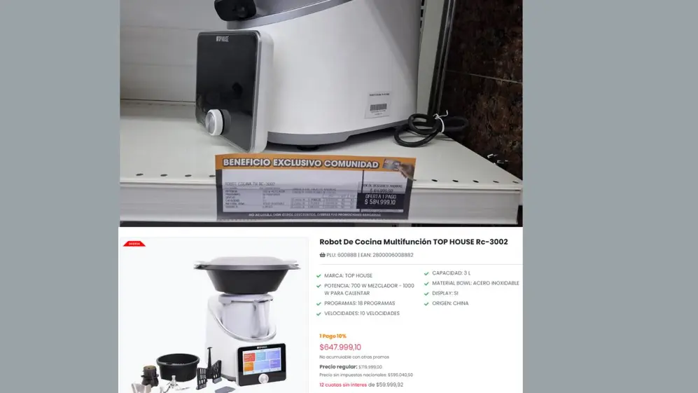 El robot de cocina Top House se puede conseguir en el outlet de Coto