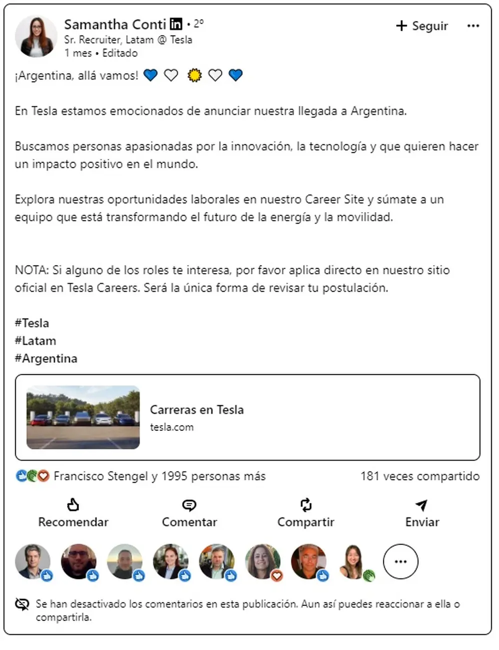 El anuncio de