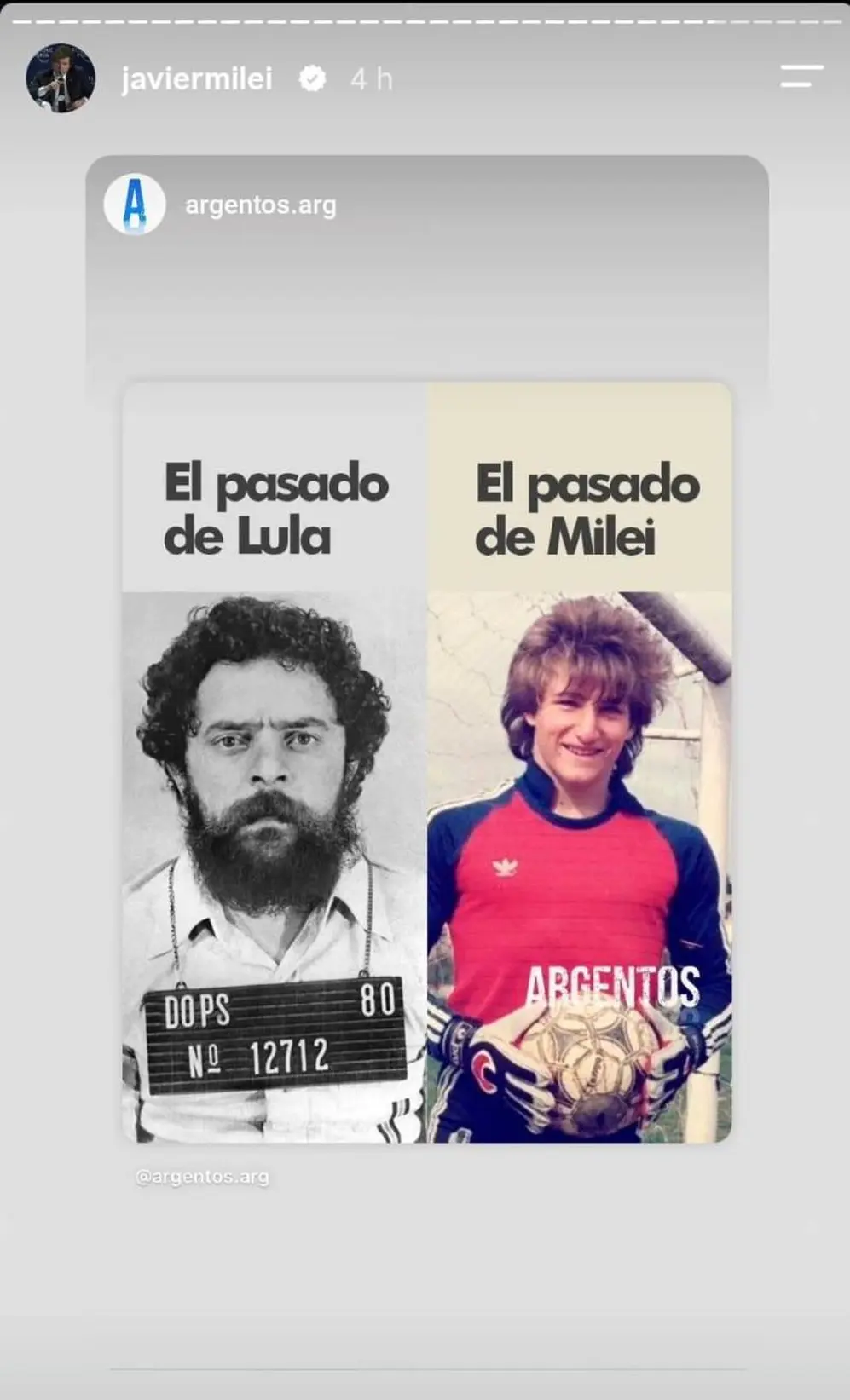 El posteo de Milei sobre Lula